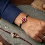 Premium Geometric Pearl Rakhi Set
