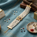 Royal Pearl Handcrafted Bracelet Rakhi Set