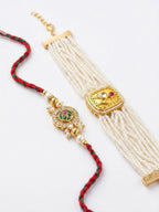 Premium Rakhi & Pearl Combo Set