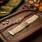 Maroon Pearl Bracelet Rakhi Set