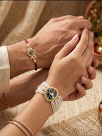 Royal Navy Pearl Bracelet Rakhi Set