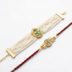 Sage Green Pearl Rakhi Set