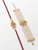 Mint Green Pearl Rakhi Set
