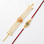 Elegant Pearl Rakhi Set