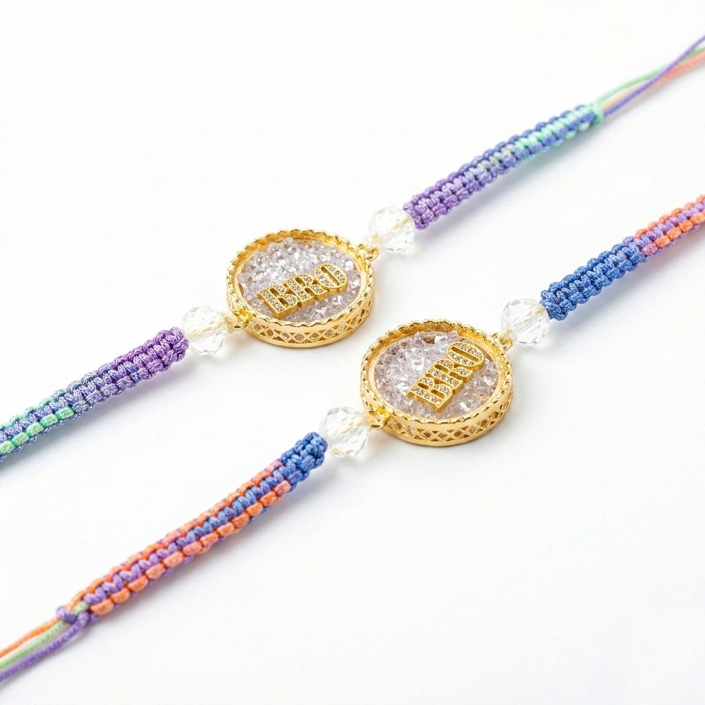 Premium Crystal Stone Rakhi Set