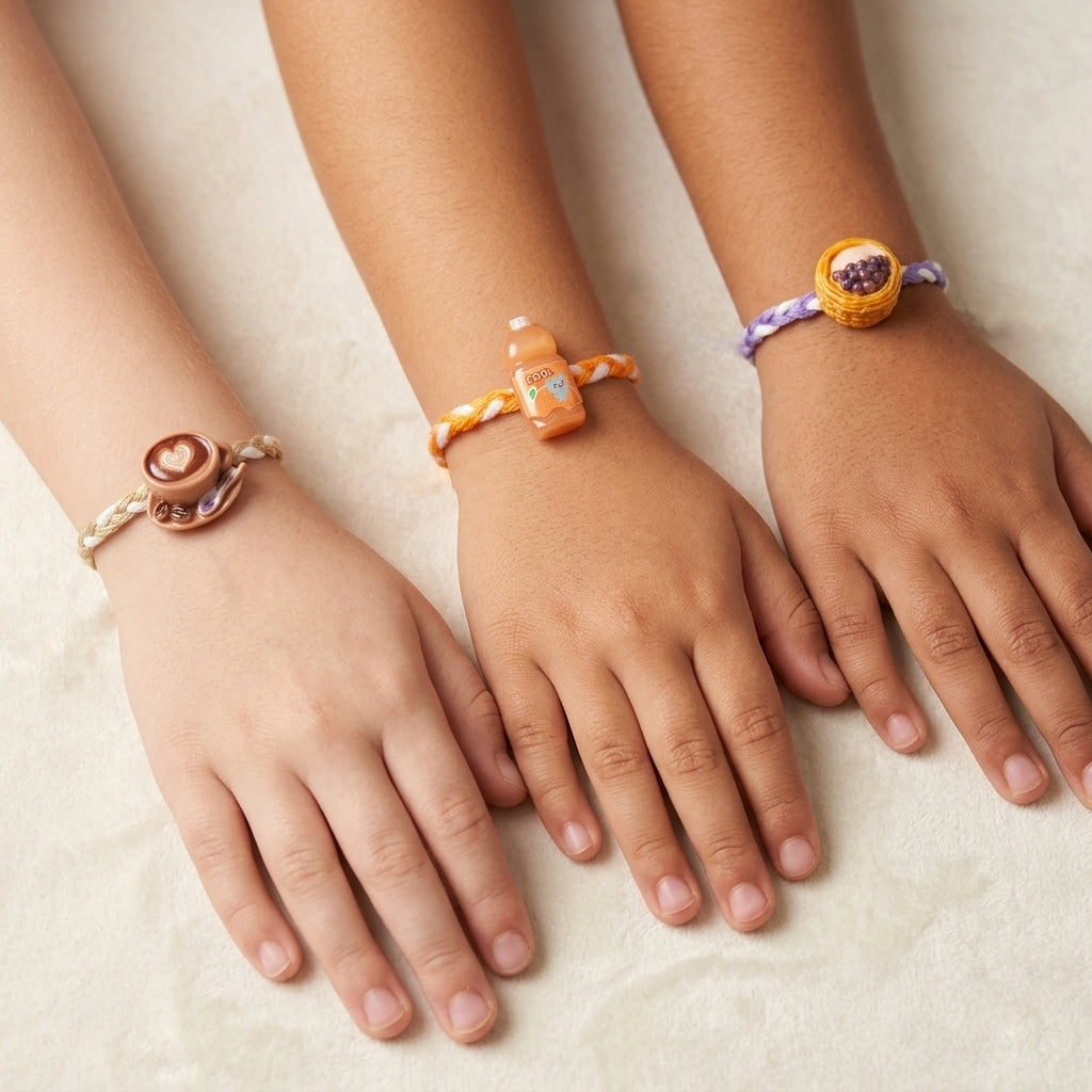 Kawaii Cafe Treats Rakhi Trio Set