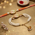Pastel Floral Pearl with Matching Rakhi Set