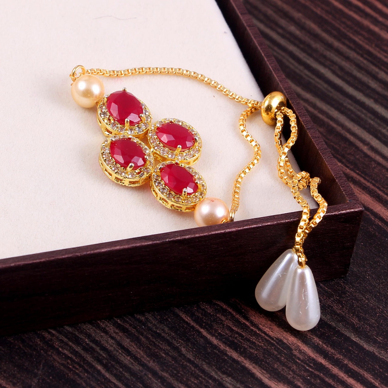 Elegant Kundan Rakhi With Free Chawal & Kumkum