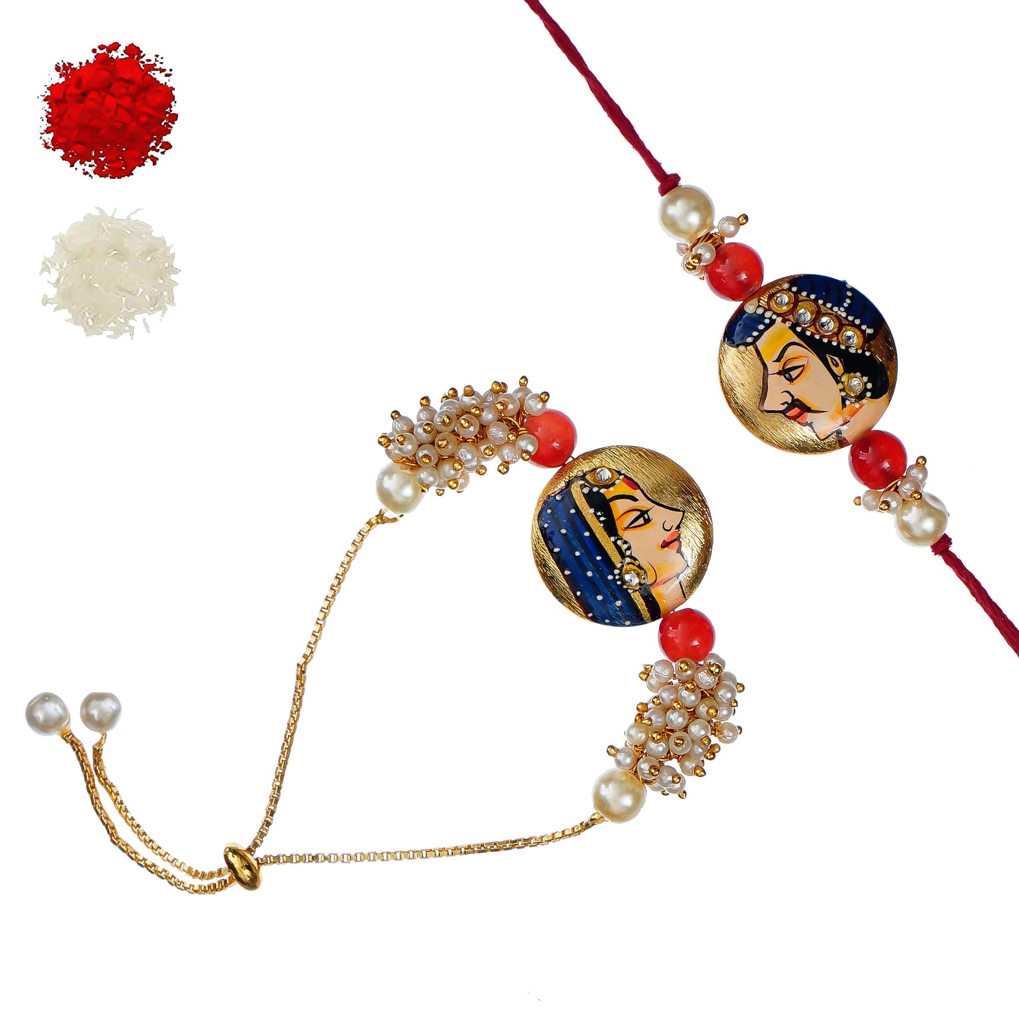 Designer Rakhi  Set with Free Kumkum & Chawal