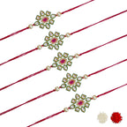 Beautiful Rakhi Set with Free Kumkum & Chawal