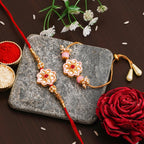 Meenakari Rakhi Bracelet Set with Free Chawal & Kumkum