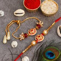 Meenakari Rakhi & Bracelet Set with Free Chawal & Kumkum