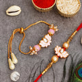 Meenakari Rakhi & Bracelet Set with Free Chawal & Kumkum