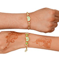 Meenakari Rakhi & Bracelet Set with Free Chawal & Kumkum