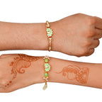 Meenakari Rakhi & Bracelet Set with Free Chawal & Kumkum