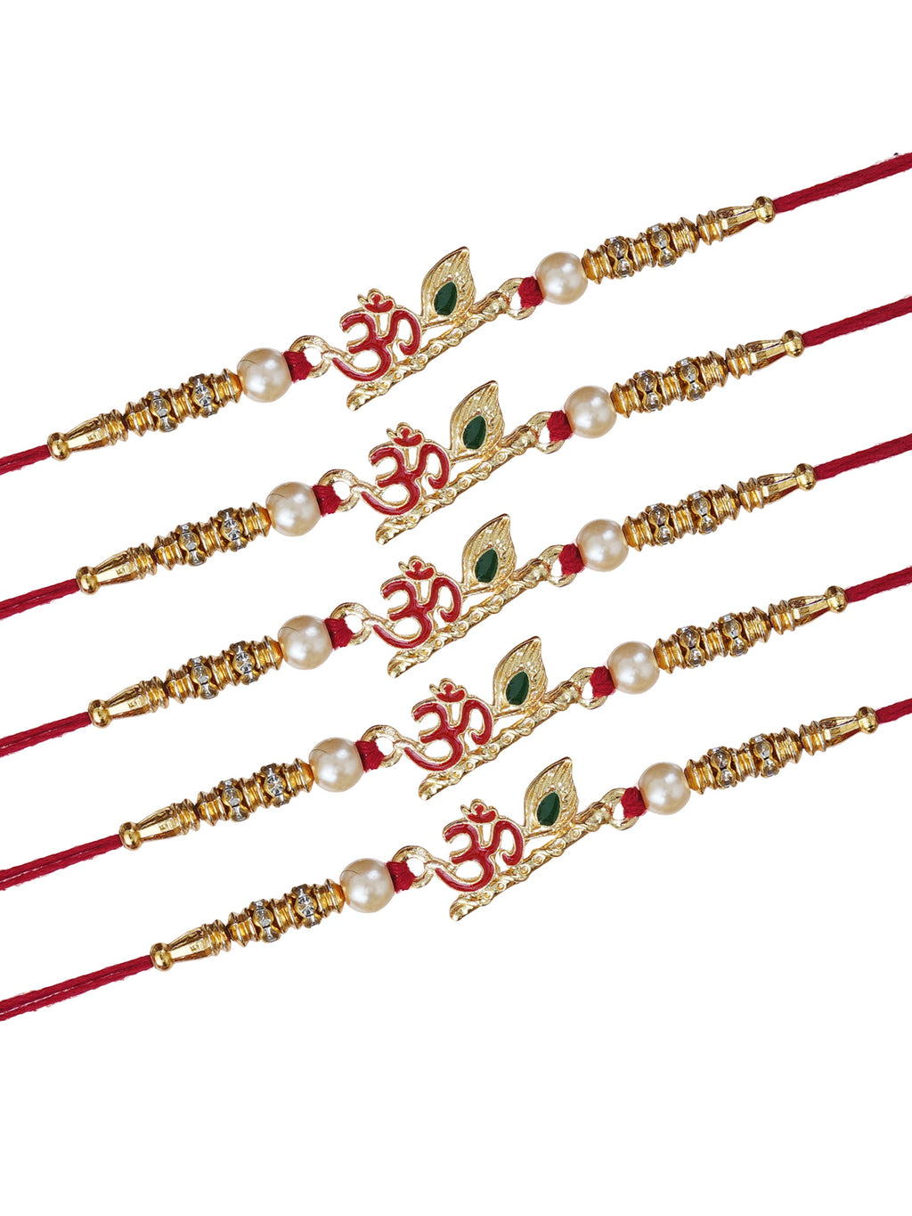 Designer Kundan Rakhi & Bracelet Set with Free Chawal & Kumkum