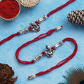 Rakhi Set – Antique Silver Design With Free Chawal & Kumkum