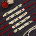 Pearl Beaded Rakhi Set with Free Kumkum & Chawal