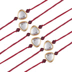 Minimalist Kundan Rakhi Set with Free Kumkum & Chawal