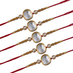 Traditional Chakra Rakhi Set with Free Kumkum & Chawal