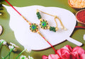 Peacock Design Rakhi Set with Free Chawal & Kumkum