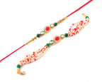 Kundan Rakhi Set with Free Chawal & Kumkum