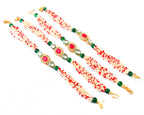 Elegant Kundan Rakhi Set with Free Chawal & Kumkum